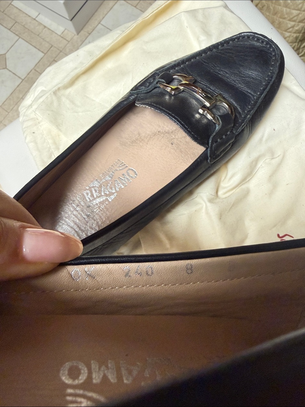 Salvatore Ferragamo Black Leather Bit Loafers with Gold-Tone Hardware - Picture 9 of 12